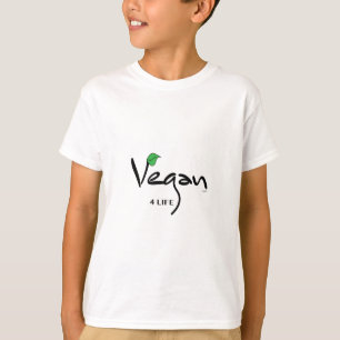 Vegan 4 Leben mit grünem Leaf Cool T-Shirt