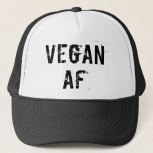 Vegan AF Funny Black Distressed Print Gym Truckerkappe