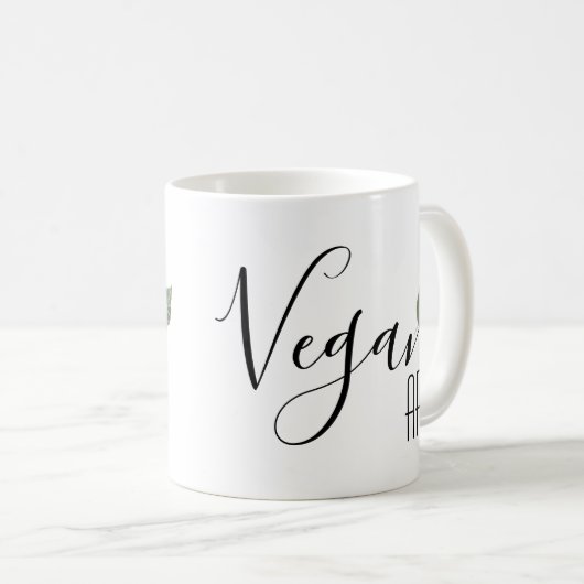 Vegan AF Funny Sprichwort Leaf Kaffeetasse (VorderseiteRechts)