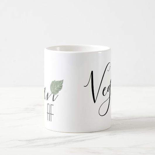 Vegan AF Funny Sprichwort Leaf Kaffeetasse (Mittel)