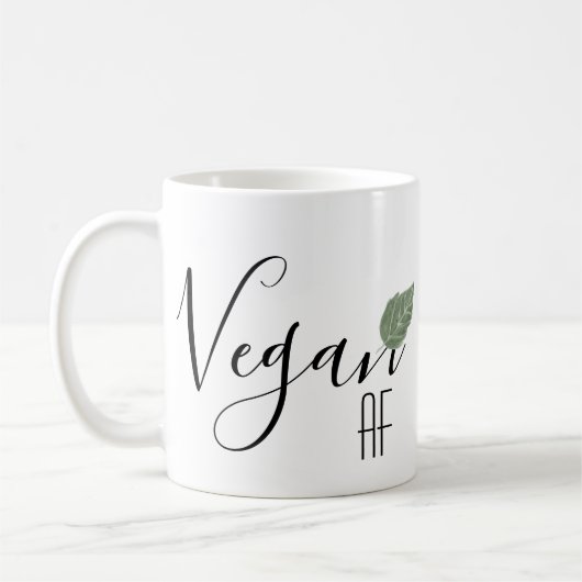 Vegan AF Funny Sprichwort Leaf Kaffeetasse (Links)