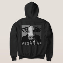 Vegan AF Pop Art Hoodie in Black and White
