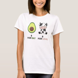 Vegan Animal Lover Vegan Avocado Food Cows Liebe T-Shirt