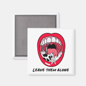 Vegan animal mouth red lip leave them alone magnet (Vorderseite/Rückseite)
