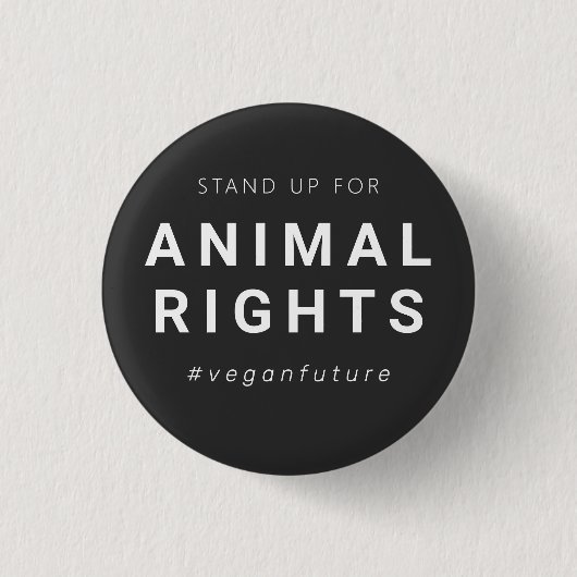 Vegan Animal Rights Minimal Typography  Button (Vorderseite)