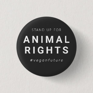 Vegan Animal Rights Minimal Typography  Button
