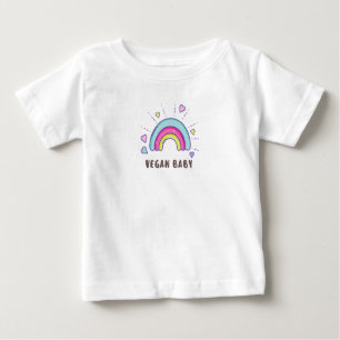 Vegan Baby T - Shirt - Regenbogen & Herz - 0-24 Mo