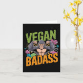 Vegan Bodybuilder Weightlifter Gorilla Karte (Gelbe Blume)