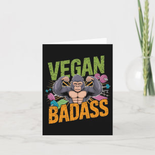 Vegan Bodybuilder Weightlifter Gorilla Karte