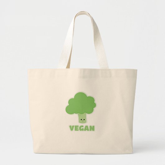 Vegan Broccoli Jumbo Stoffbeutel (Vorne)