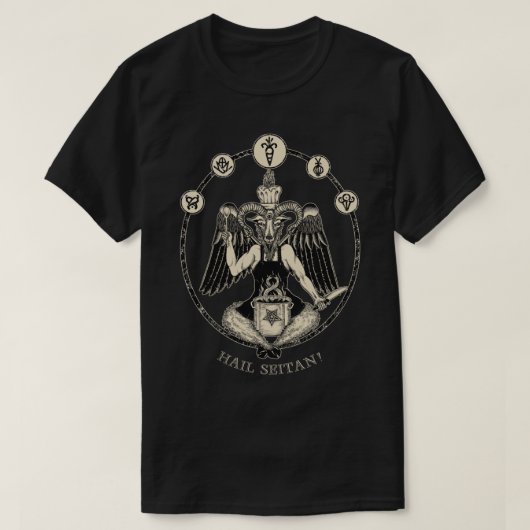 Vegan Chef Baphomet Hail Seitan! Classic T-Shirt (Design vorne)