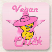Vegan Chick #8 Getränkeuntersetzer (Vorderseite)