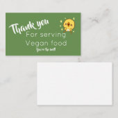 vegan danke nennende Karte (Vorne/Hinten)