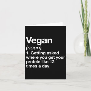 Vegan Definition Funny Sports Workout Gym Karte