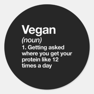 Vegan Definition Funny Sports Workout Gym Runder Aufkleber