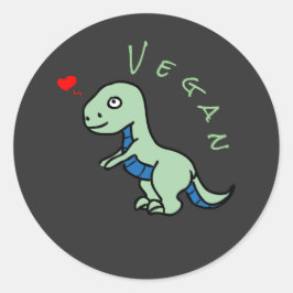 Vegan Dinosaur Kind Dino Runder Aufkleber