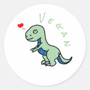 Vegan Dinosaur Kind Dino Runder Aufkleber