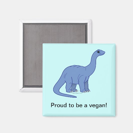 Vegan Dinosaurier Magnet (Vorderseite/Rückseite)