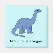 Vegan Dinosaurier Magnet (Vorne)