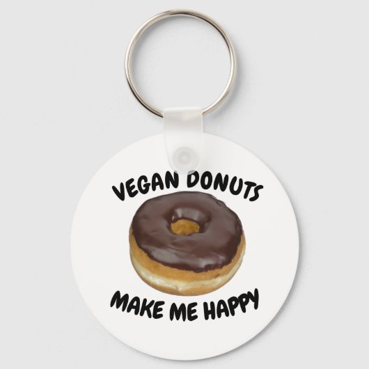 VEGAN DONUT MAKE ME HAPPY SCHLÜSSELANHÄNGER (Vorderseite)