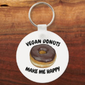 VEGAN DONUT MAKE ME HAPPY SCHLÜSSELANHÄNGER (Vorderseite)