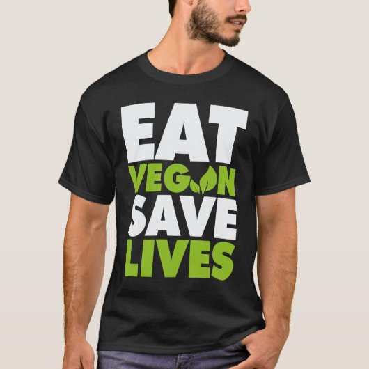 Vegan essen Leben retten T-Shirt (Vorderseite)