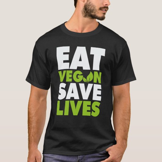 Vegan essen Leben retten T-Shirt (Vorderseite)