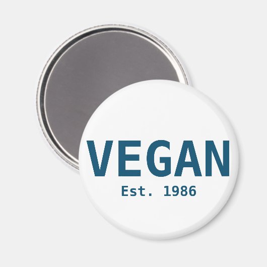 Vegan, Est. Magnet (Vorderseite/Rückseite)