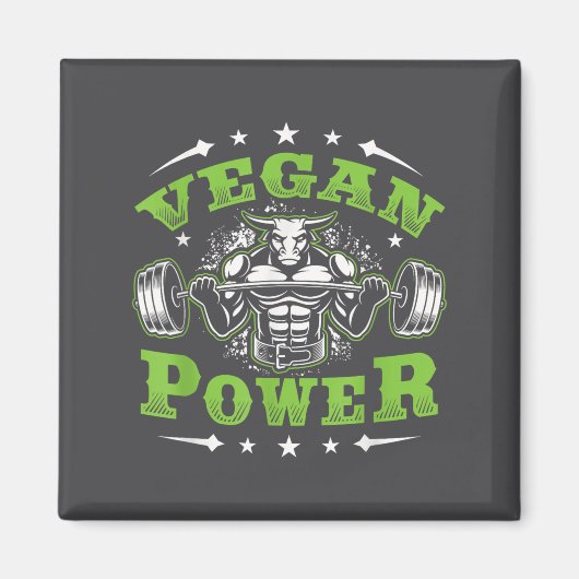 Vegan Fitness Workout I'm Vegan Wer Magnet (Vorne)