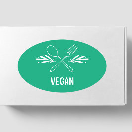 Vegan Food Label Ovaler Aufkleber
