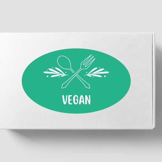 Vegan Food Label Ovaler Aufkleber