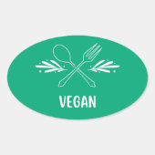 Vegan Food Label Ovaler Aufkleber (Vorderseite)