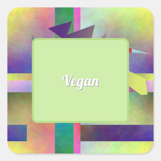 Vegan Food Requirement Abstract Pattern Party Quadratischer Aufkleber (Vorderseite)
