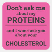 Vegan - frag mir nicht von meinem Eiweißspass Quadratischer Aufkleber (Vorderseite)