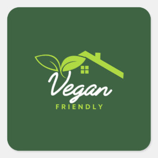Vegan freundlich. Vegan-Labels Quadratischer Aufkleber