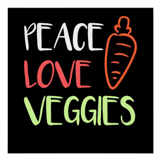 Vegan - Frieden Liebe Gemüse Poster (Vorderseite)