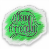 Vegan Friendly Lettering Aufkleber (Vorderseite)
