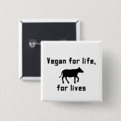 Vegan für das Leben Button (Vorne & Hinten)