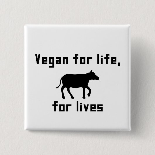 Vegan für das Leben Button (Vorderseite)
