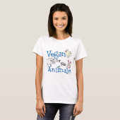 Vegan für den T - Shirt Tiere (Vorne ganz)