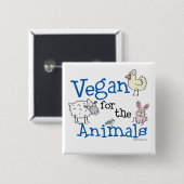 Vegan für die Tiere Button (Vorne & Hinten)