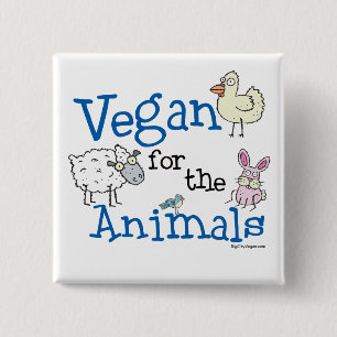 Vegan für die Tiere Button