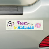 "Vegan für die Tiere! "mit süßen Tieren Autoaufkleber (Auf Auto)