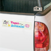 "Vegan für die Tiere! "mit süßen Tieren Autoaufkleber (Auf Lkw)
