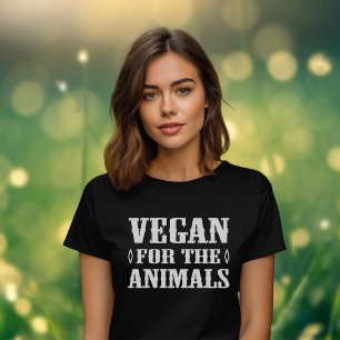 Vegan für die Tiere Schwarz und Weiß (Unisex) T-Shirt