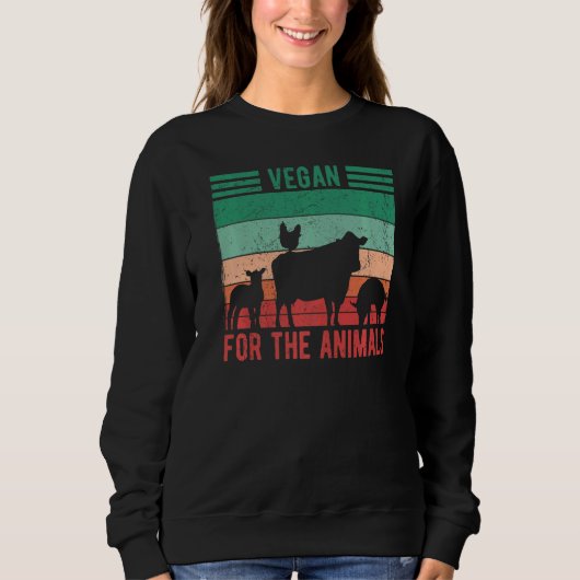 Vegan für die Tiere Sweatshirt (Vorderseite)