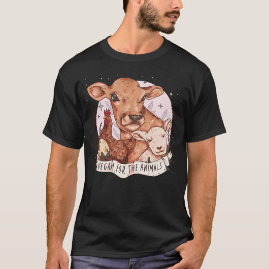Vegan für die Tiere T-Shirt (Vorderseite)