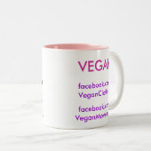 Vegan für die Tiere Zweifarbige Tasse (VorderseiteRechts)