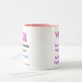 Vegan für die Tiere Zweifarbige Tasse (Mittel)