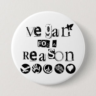Vegan für ein Grund-Abzeichen Button